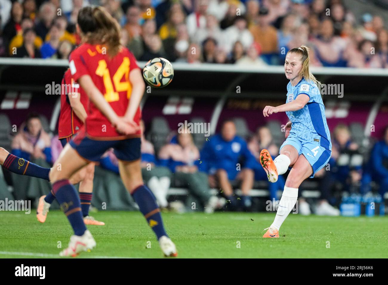 Sydney, Australia. 20th Aug, 2023. Keira Walsh #4 of England in action during the Final Match between Spain and England at the Women`s World Cup FIFA 2023, at Accor Stadium. Final scores, Spain 1:0 England Credit: SOPA Images Limited/Alamy Live News Stock Photo